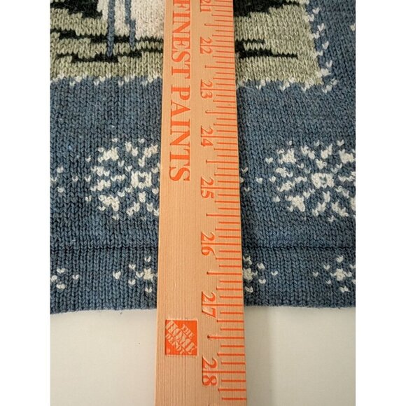 Vintage Nutcracker Winter Sweater Womens Size Large Blue Snowflake Christmas - Picture 9 of 9